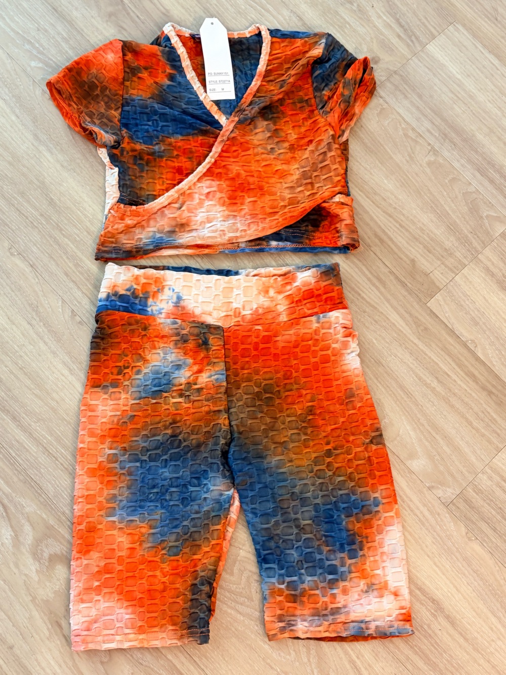 Women’s  Orange & Blue Tie-Dye sports set